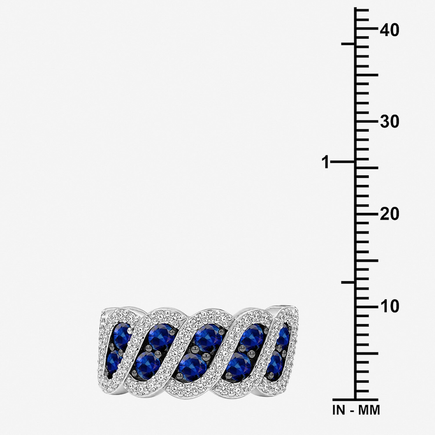 Womens 3MM Simulate or Lab Created Gemstone Sterling Silver Band