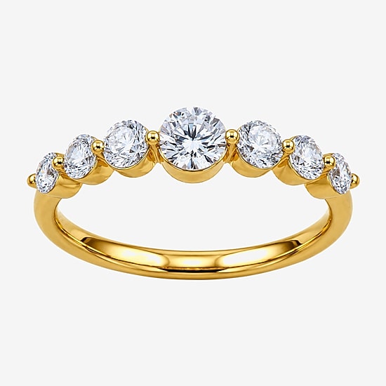 (G / Si2) Womens 2MM 1 CT. T.W. Lab Grown White Diamond 10K Gold Anniversary Band
