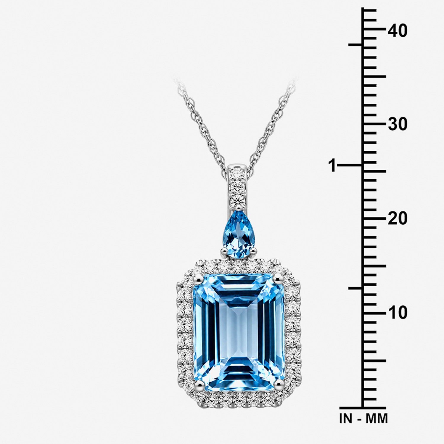 Womens Genuine Blue Topaz Sterling Silver Pendant