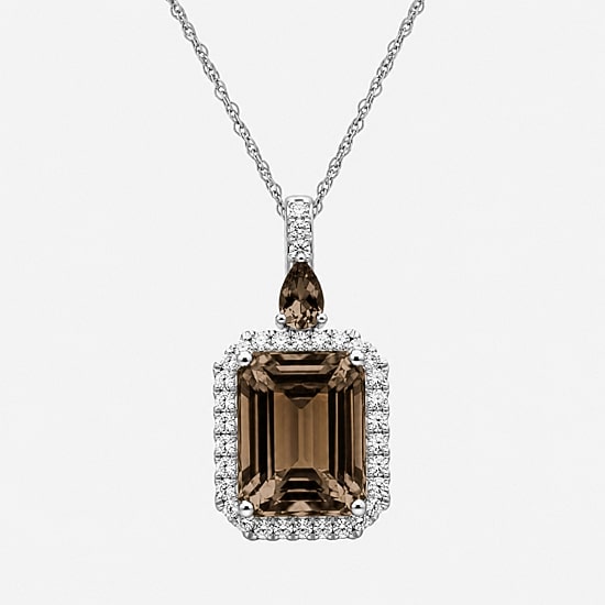 Womens Genuine Gemstone Sterling Silver Pendant