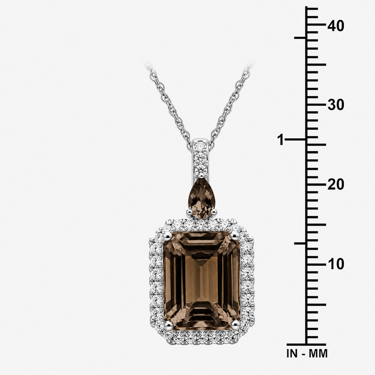 Womens Genuine Brown Quartz Sterling Silver Pendant