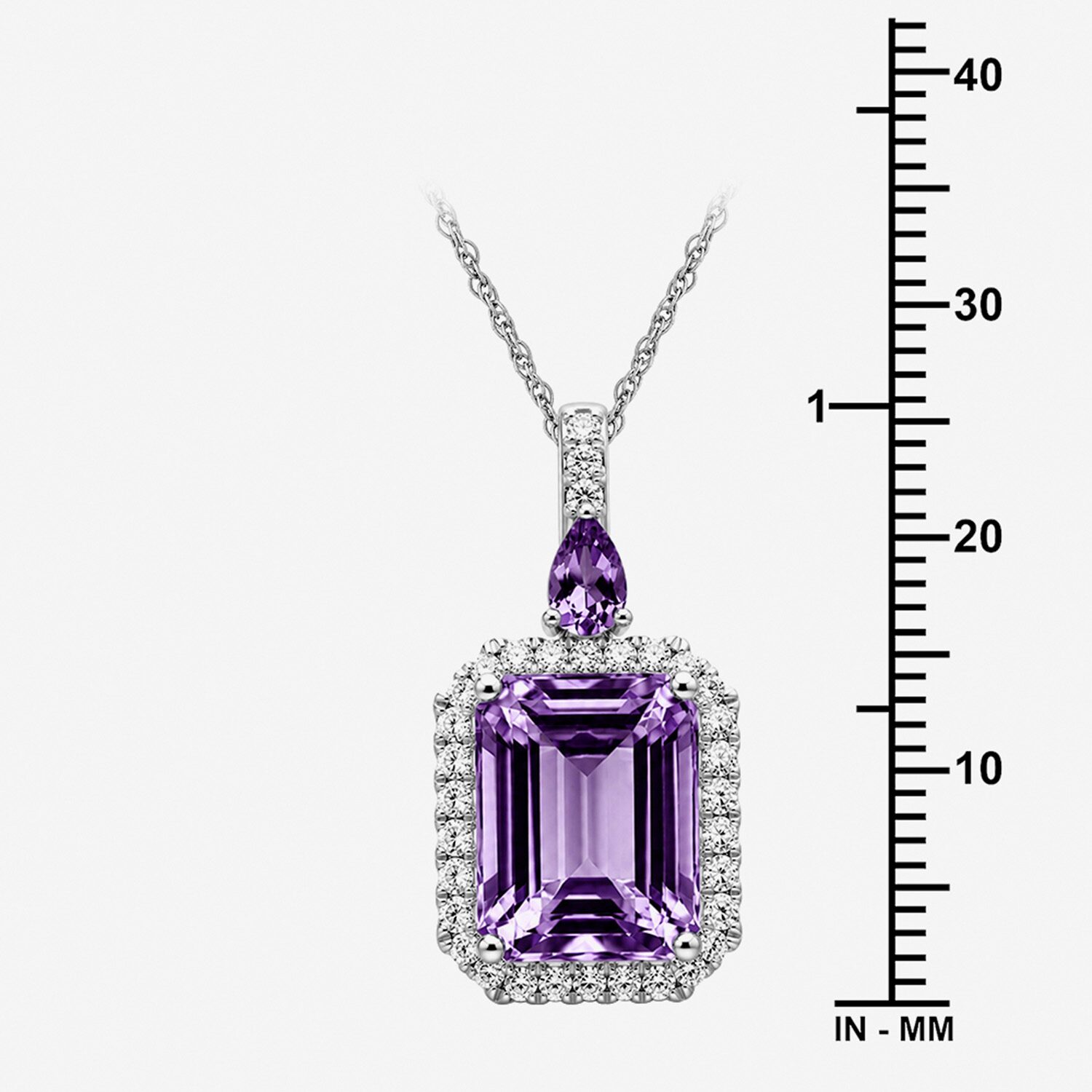 Womens Genuine Amethyst Sterling Silver Pendant