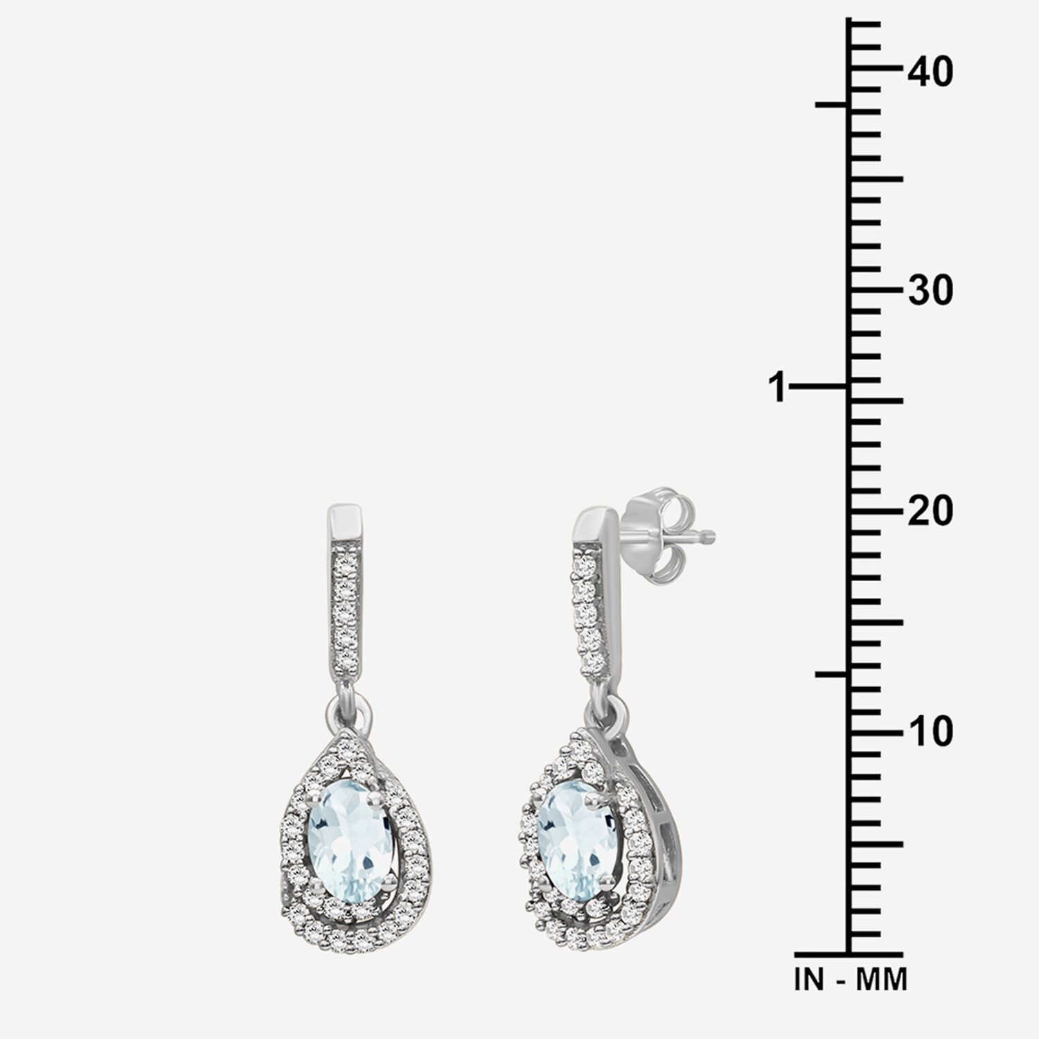 (I-J / I2-I3) Womens 1/6 CT. T.W. Genuine Blue Aquamarine 10K Gold Pear Hypoallergenic Drop Earrings