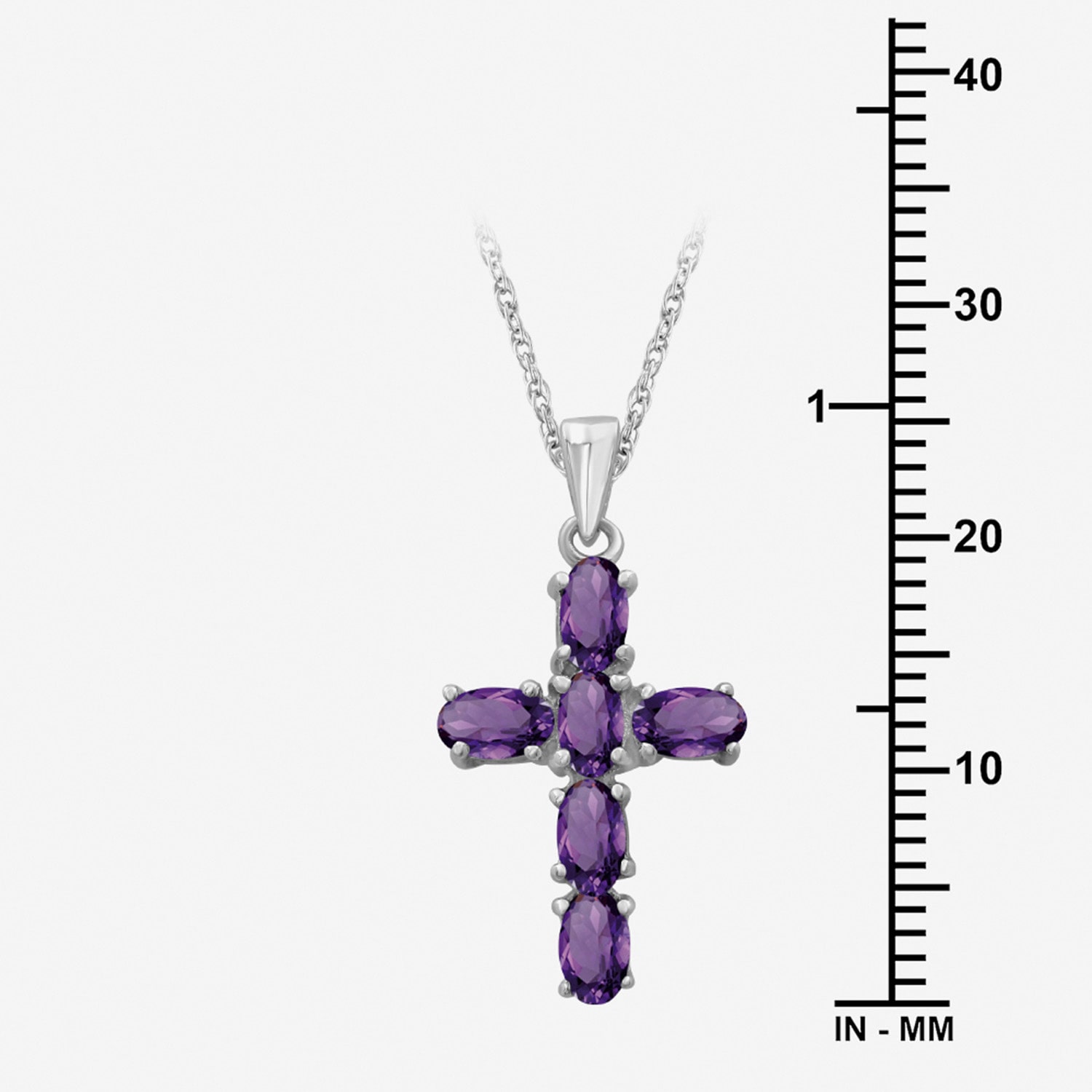 Womens Genuine Purple Amethyst 10K Gold Cross Pendant