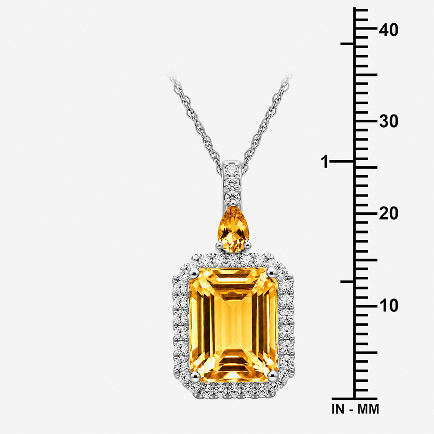 Womens Genuine Yellow Citrine Sterling Silver Pendant