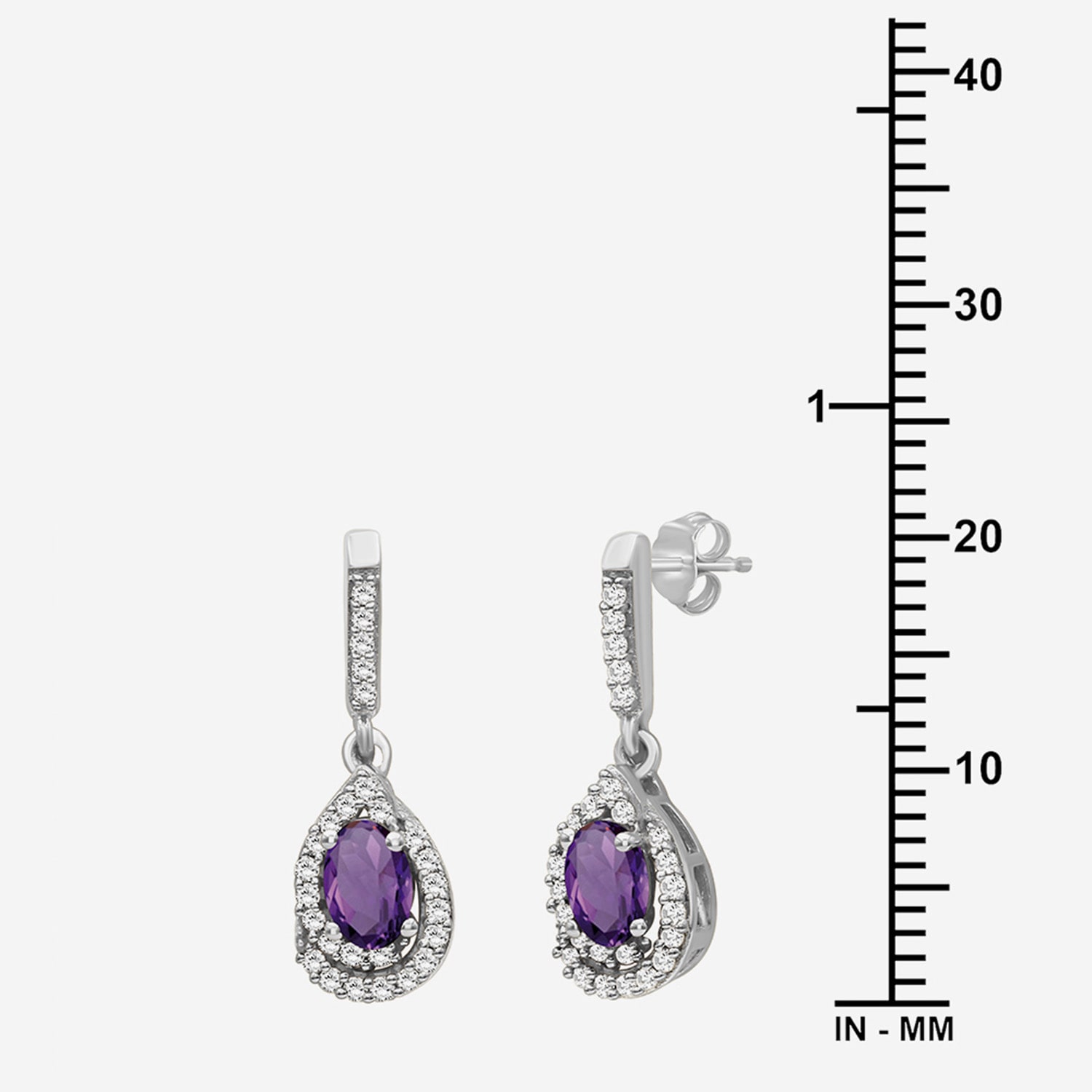 (I-J / I2-I3) Womens 1/6 CT. T.W. Genuine Purple Amethyst 10K Gold Pear Hypoallergenic Drop Earrings