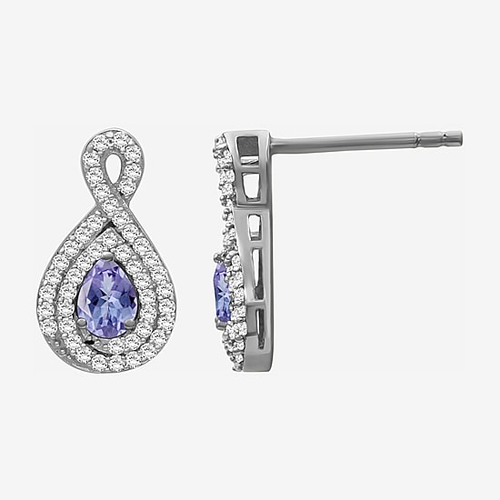 (I-J / I2-I3) 1/4 CT. T.W. Genuine Gemstone 10K White Gold 14mm Pear Stud Earrings