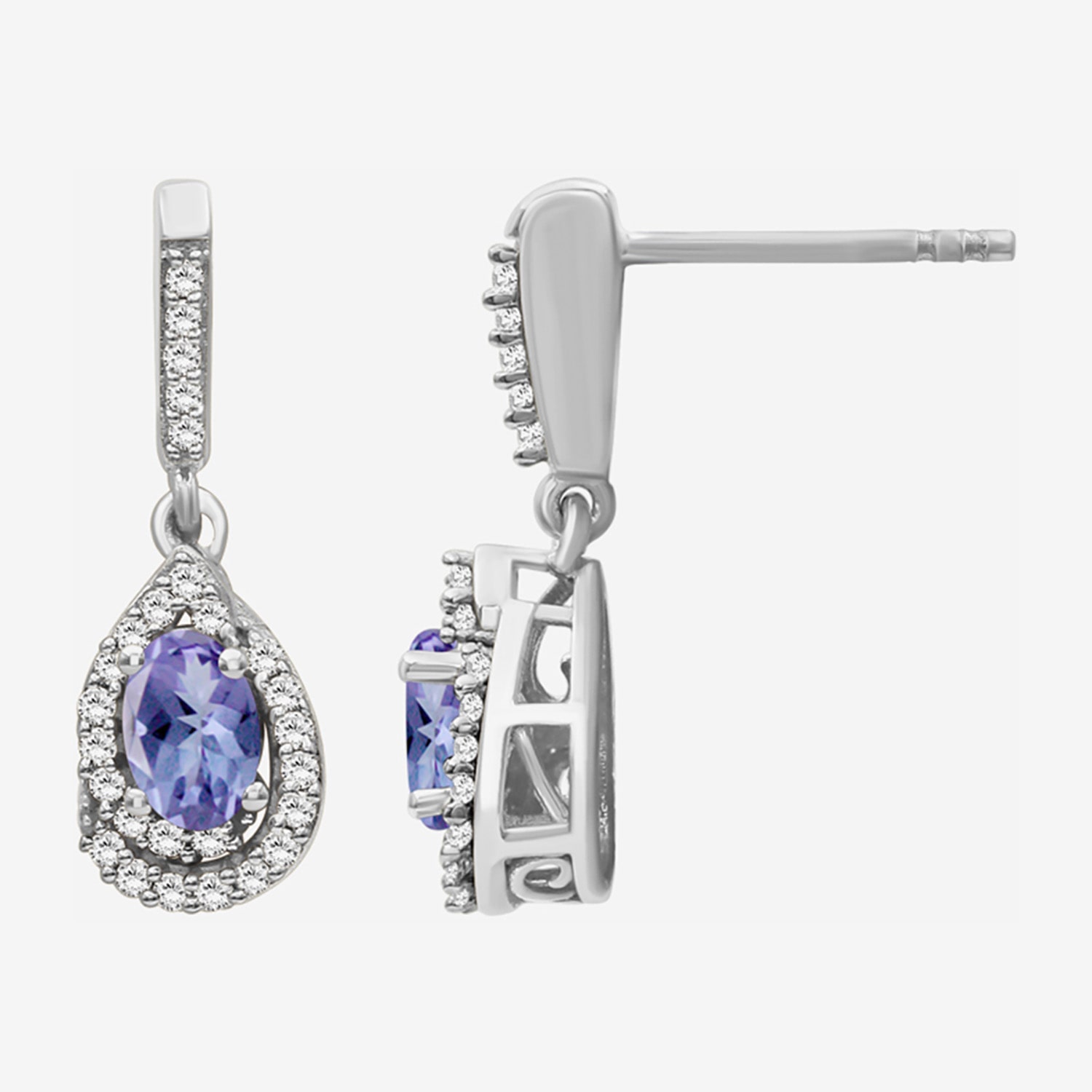 (I-J / I2-I3) Womens 1/6 CT. T.W. Genuine Blue Tanzanite 10K Gold Pear Hypoallergenic Drop Earrings