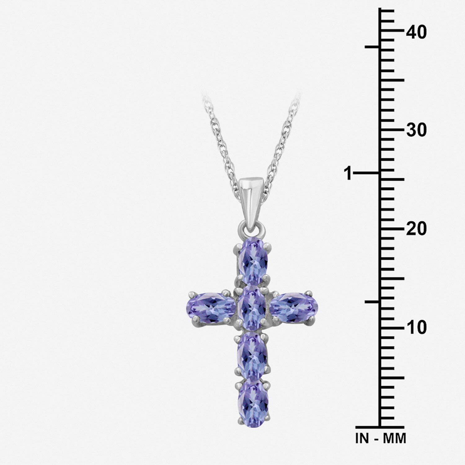 Womens Genuine Blue Tanzanite 10K Gold Cross Pendant
