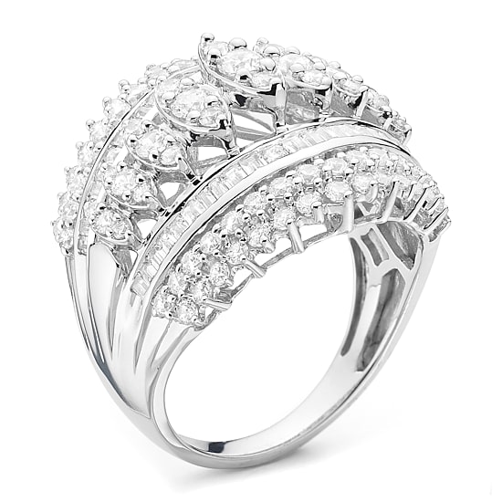 2 CT. T.W. Diamond 10K White or Yellow Gold Cluster Ring