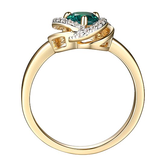 Womens Lab Created Green Quartz 18K Gold Over Silver Knot Cocktail Ring