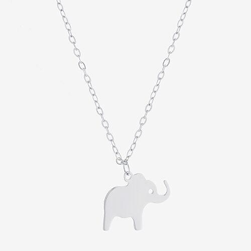 Silver Treasures Elephant Womens Sterling Silver 16 Inch Pendant Necklace, One Size