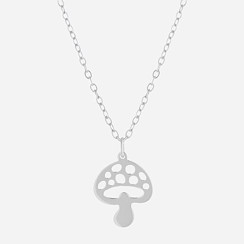 Silver Treasures Mushroom Womens Sterling Silver 16 Inch Pendant Necklace, One Size