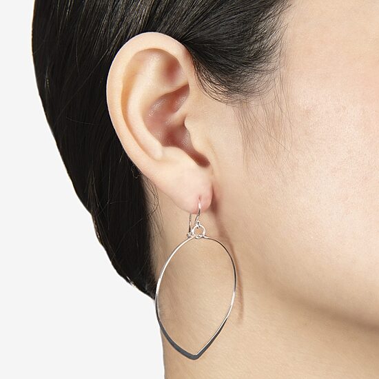 Silver Reflections Womens Pure Silver Over Brass Oval Drop Earrings