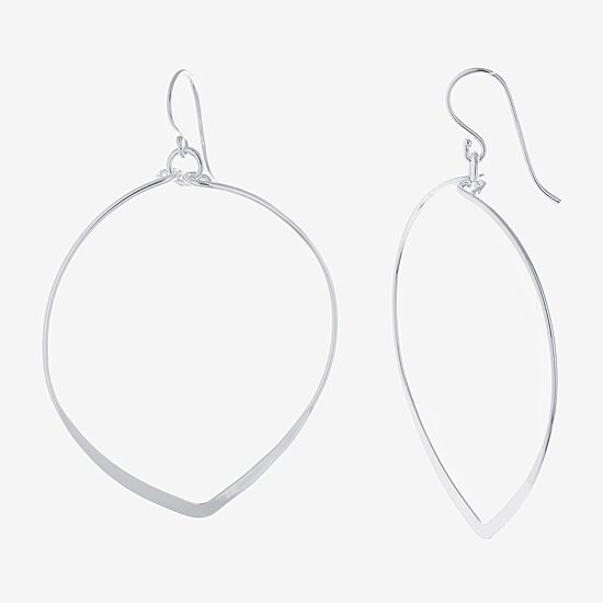 Silver Reflections Womens Pure Silver Over Brass Oval Drop Earrings