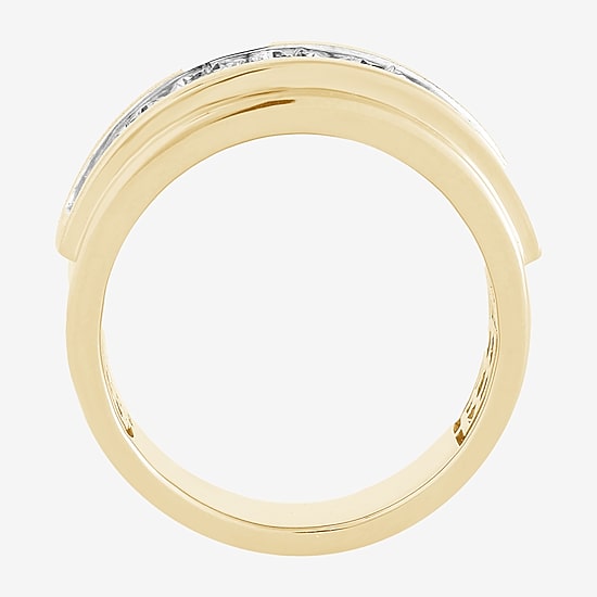 (H-I / I1) Mens 1 1/2 CT. T.W. Lab Grown White Diamond 10K Gold Wedding Band