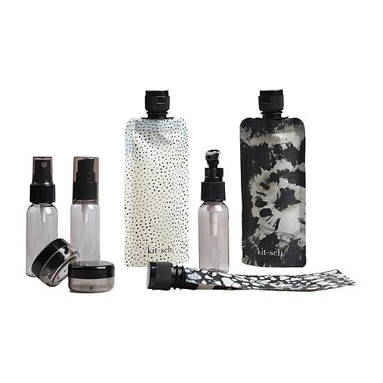 Kitsch 11pc Travel Bottle Set Black