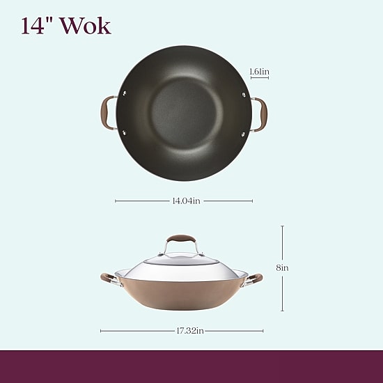 Anolon Advanced Home Hard Anodized 14" Wok with Lid