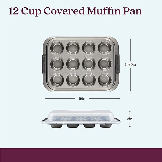 Anolon Advanced 12-Cup With Lid Non-Stick Muffin Pan