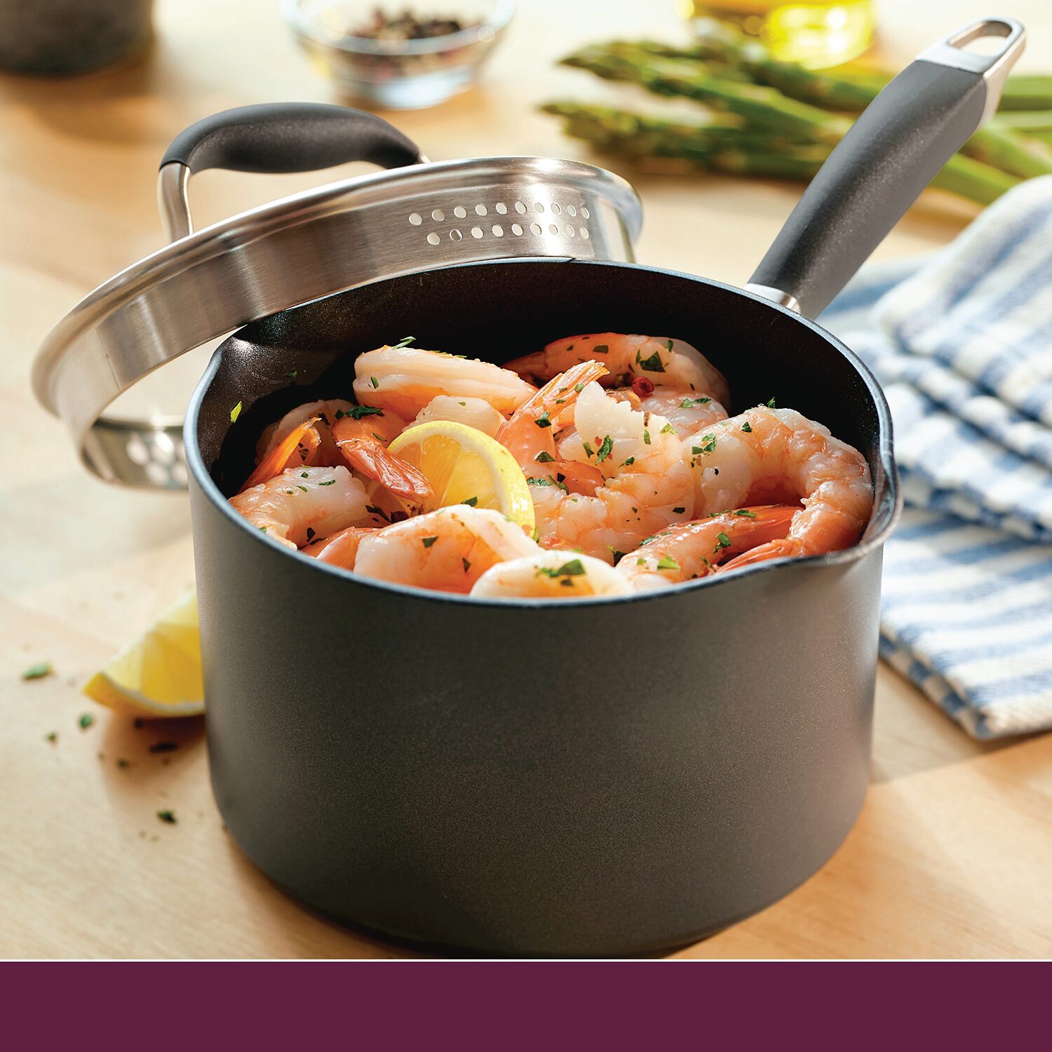 Anolon Advanced Home Hard Anodized 2-qt. Sauce Pan Straining Lid
