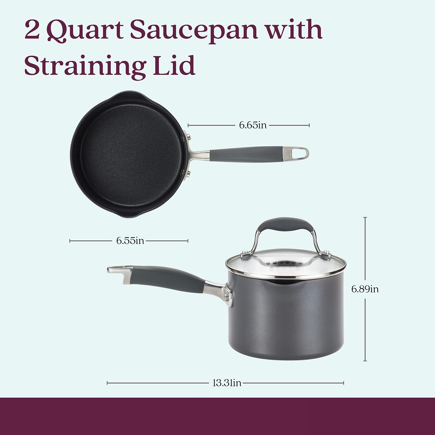 Anolon Advanced Home Hard Anodized 2-qt. Sauce Pan Straining Lid