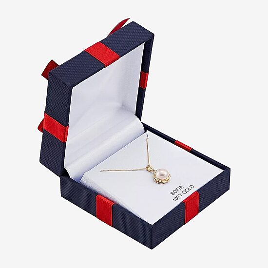 Certified Sofia™ Cultured Freshwater Pearl 10K Gold Knot Pendant
