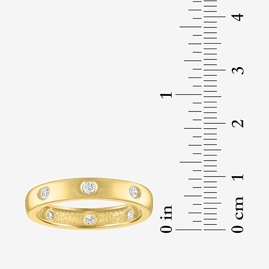 (G-H / Si2-I1) Womens 1/3 CT. T.W. Lab Grown White Diamond 10K Gold Delicate Wedding Band