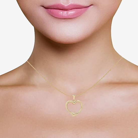 Womens Cubic Zirconia 10K Gold Heart 2-pc. Jewelry Set