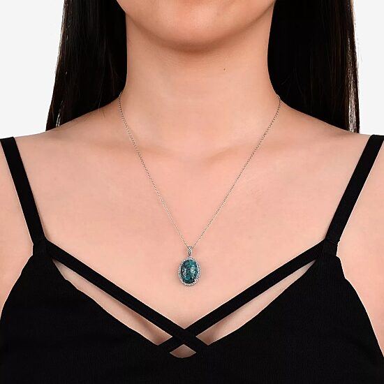 Womens Enhanced Green Turquoise Sterling Silver 2-pc. Jewelry Set