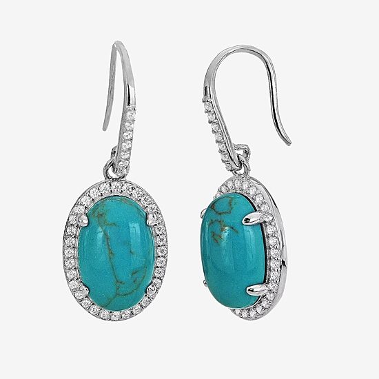 Womens Enhanced Green Turquoise Sterling Silver 2-pc. Jewelry Set