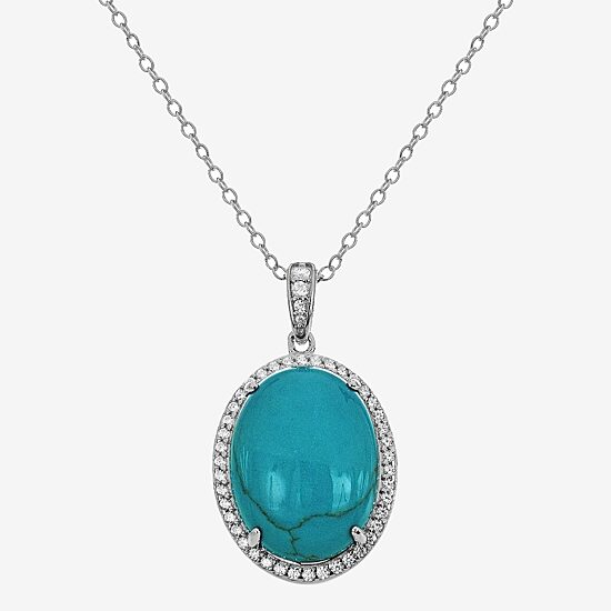 Womens Enhanced Green Turquoise Sterling Silver 2-pc. Jewelry Set