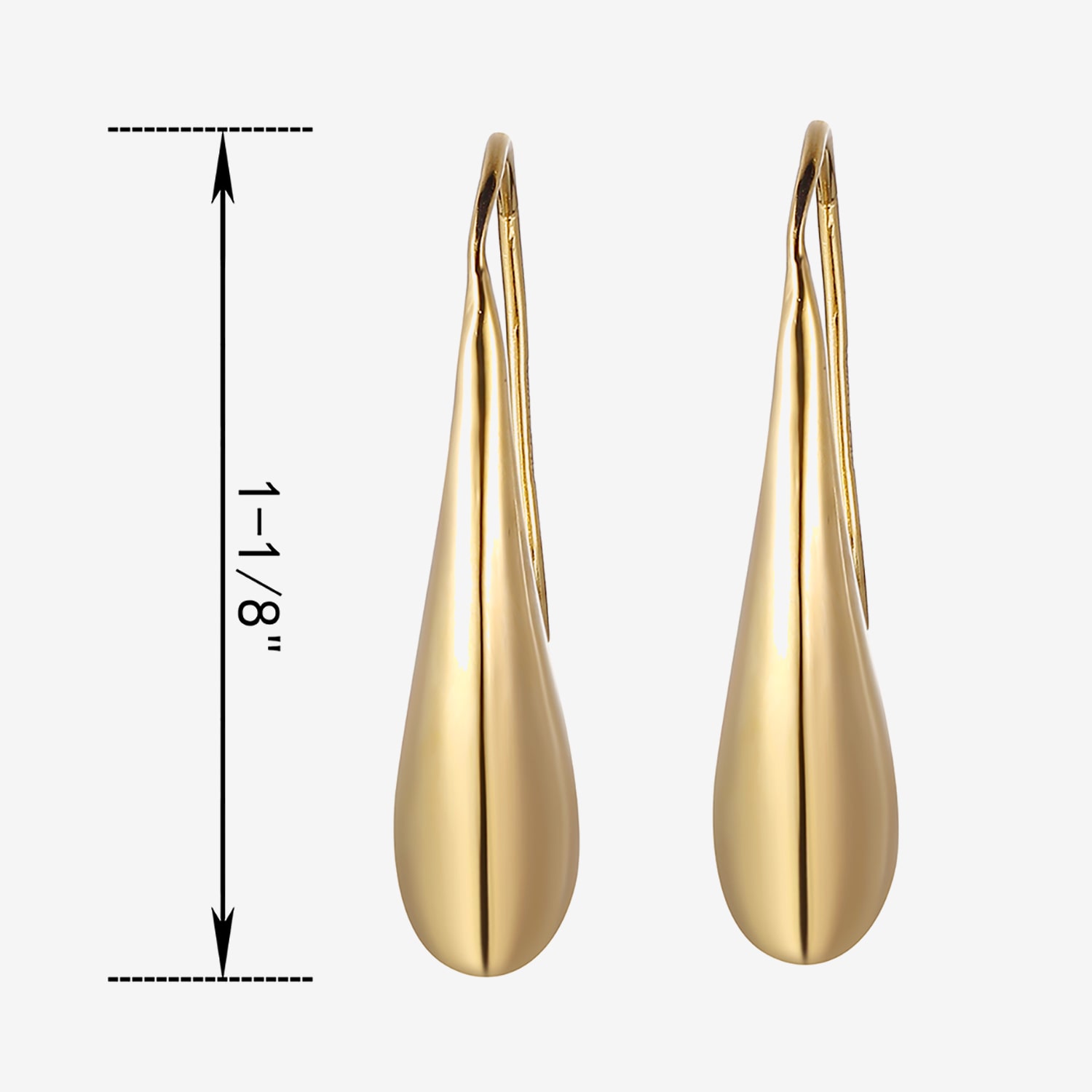 Teardrop Womens 18K Gold Over Silver Drop Earrings