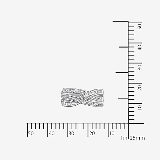DiamonArt® Cubic Zirconia Sterling Silver Crossover Ring
