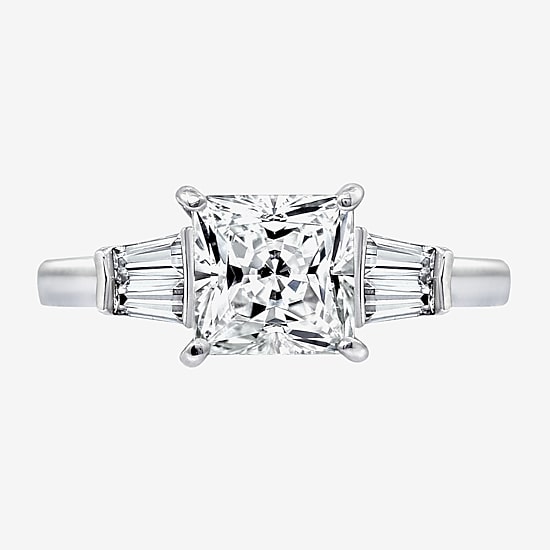 DiamonArt® Cubic Zirconia Sterling Silver 3-Stone Ring