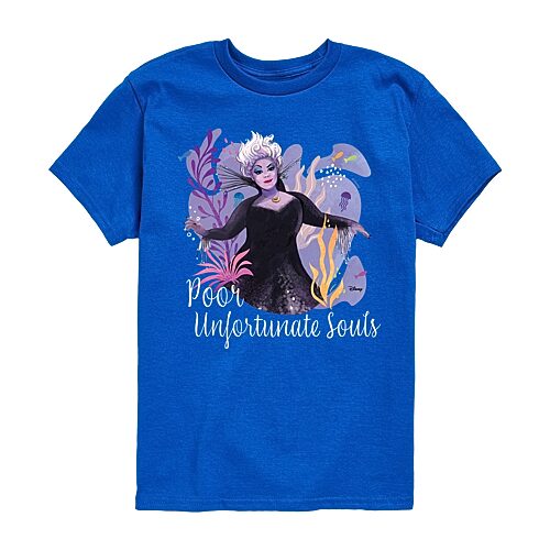 Disney Collection Little & Big Kid Girls Crew Neck Short Sleeve Regular Fit Ariel Princess The Little Mermaid Graphic T-Shirt, X-large, Blue