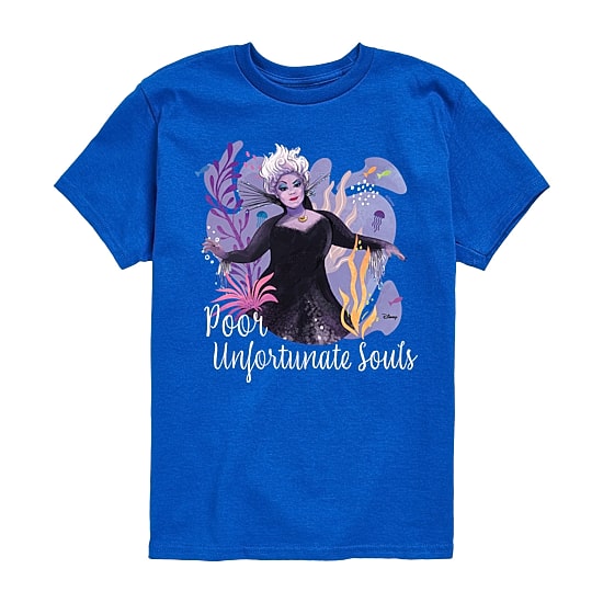 Disney Collection Little & Big Kid Girls Crew Neck Short Sleeve Regular Fit Ariel Princess The Little Mermaid Graphic T-Shirt