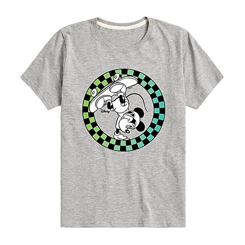 Disney Collection Little & Big Kid Boys Crew Neck Short Sleeve Regular Fit Mickey Mouse Graphic T-Shirt, X-large, Gray