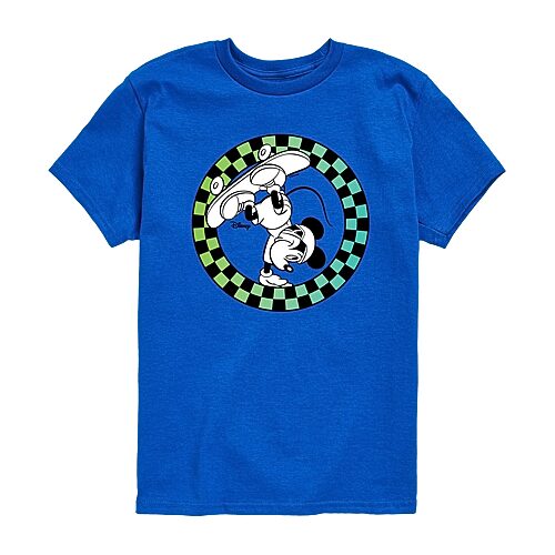Disney Collection Little & Big Kid Boys Crew Neck Short Sleeve Regular Fit Mickey Mouse Graphic T-Shirt, X-large, Blue