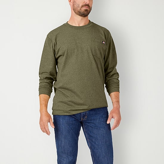 Dickies Heavyweight Heather Mens Crew Neck Long Sleeve T-Shirt