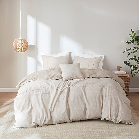 Madison Park Blakely 5 Piece Organic Cotton Oversized Comforter Set with Removable Insert