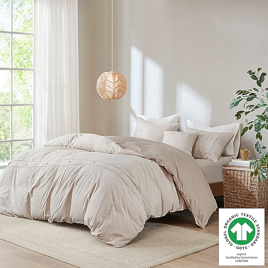 Madison Park Blakely 5 Piece Organic Cotton Oversized Comforter Set with Removable Insert