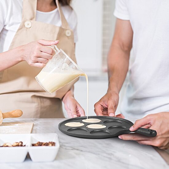 Commercial Chef Mini Pancake Maker Cast Iron Grill Pan