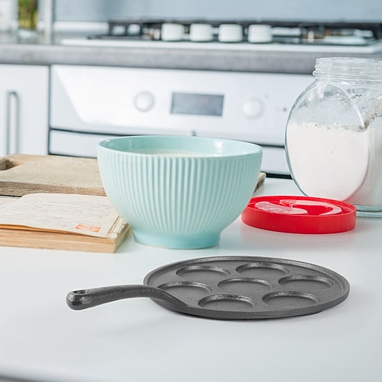 Commercial Chef Mini Pancake Maker Cast Iron Grill Pan