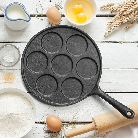 Commercial Chef Mini Pancake Maker Cast Iron Grill Pan