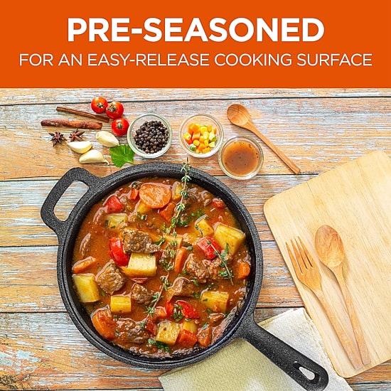 Commercial Chef 2.0 Qt Cast Iron With Lid Sauce Pan