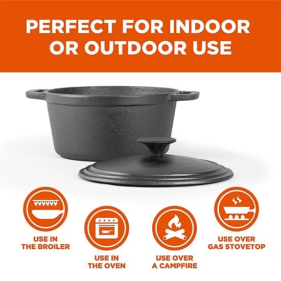 Commercial Chef 3 1/2 Qt Cast Iron Dutch Oven