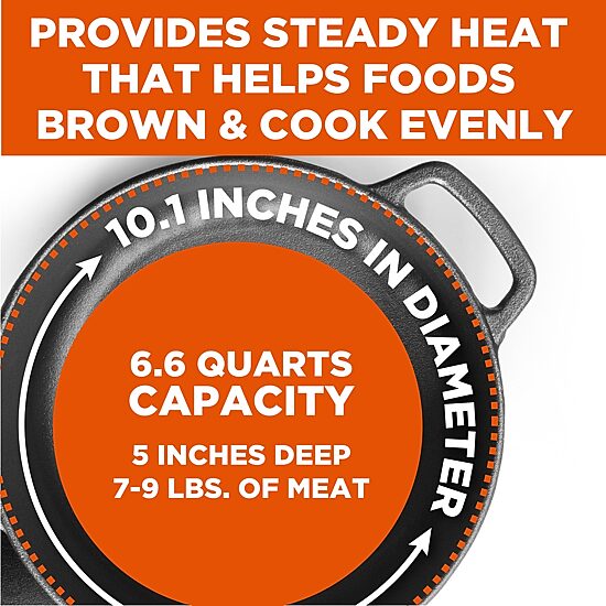 Commercial Chef 6 1/2 Qt Cast Iron Dutch Oven