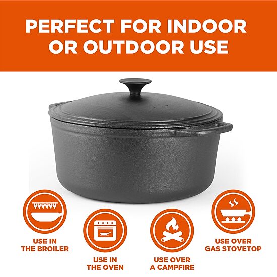 Commercial Chef 6 1/2 Qt Cast Iron Dutch Oven