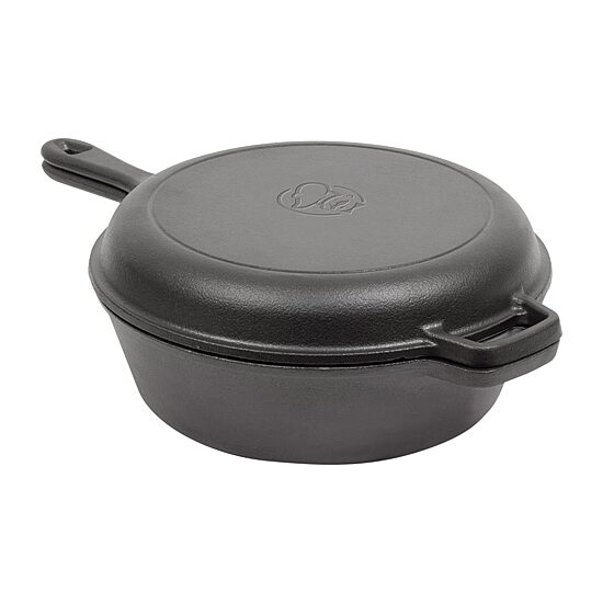Commercial Chef With Skillet Lid 3 Qt Cast Iron Dutch Oven