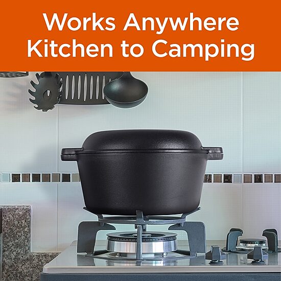 Commercial Chef Seasoned Cast Iron With Lid Dutch Oven